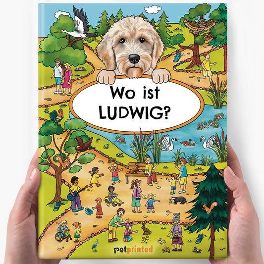 Wo bist du? - Personalisiertes Hunde-Wimmelbuch