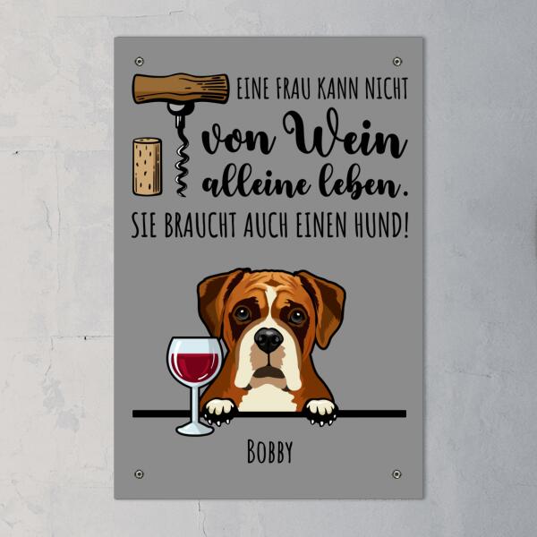 Wein & Wuff - Individuelles Schild