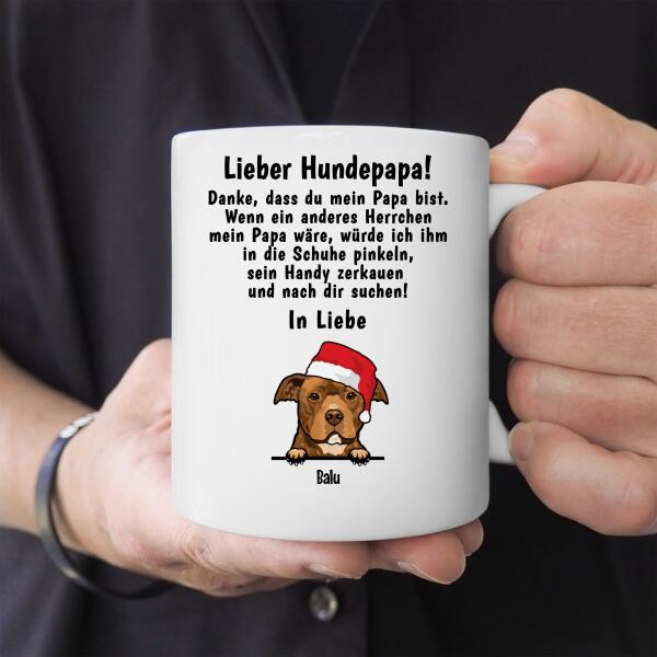 Lieber Hundepapa (Weihnachts Edition) - Individuelle Tasse