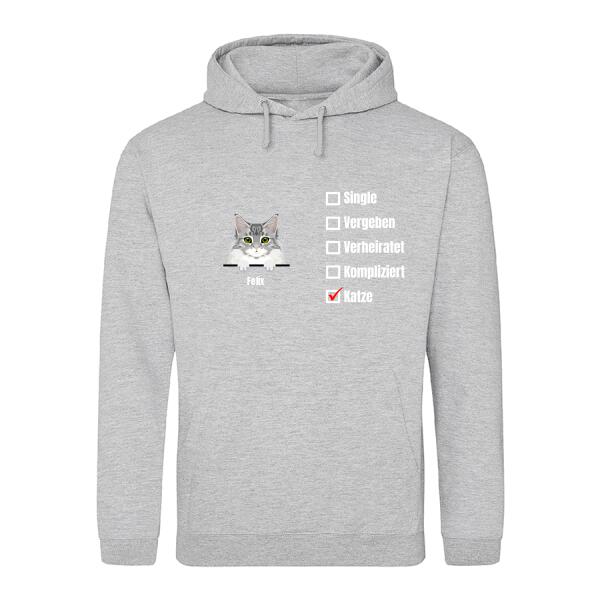 Beziehungsstatus Katze - Individueller Hoodie