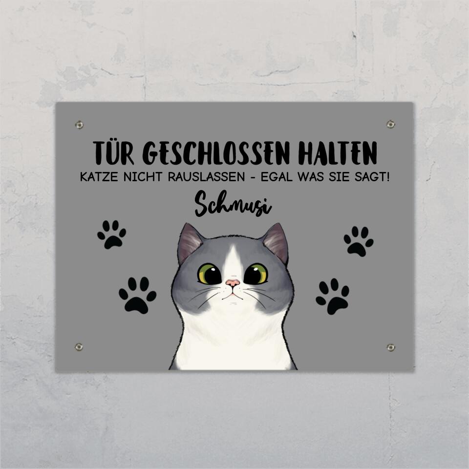 Neugierige Katzen - Individuelles Türschild