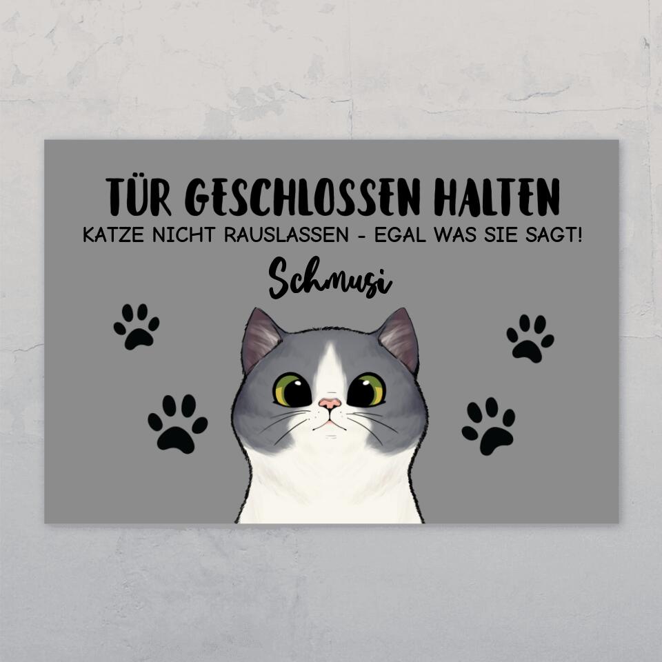 Neugierige Katzen - Individuelles Türschild
