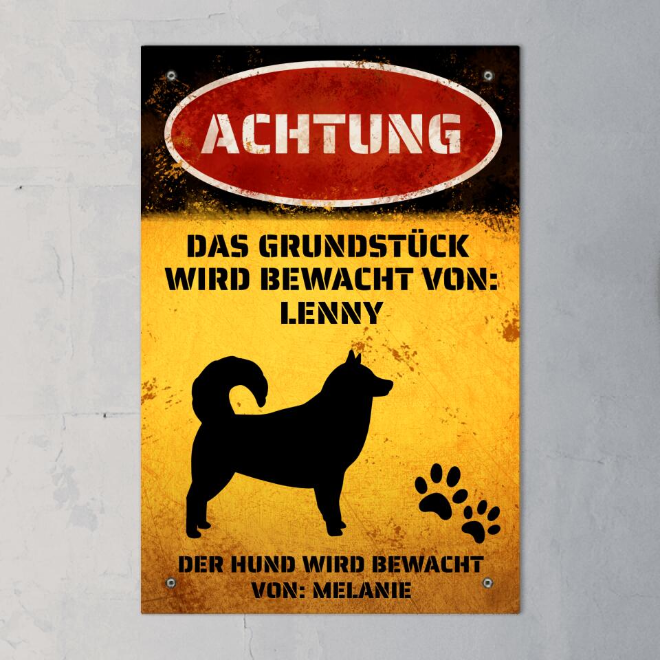 Ich bewache den Hund - Individuelles Gartenschild