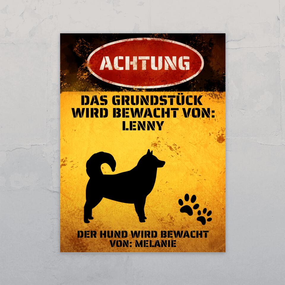 Ich bewache den Hund - Individuelles Gartenschild