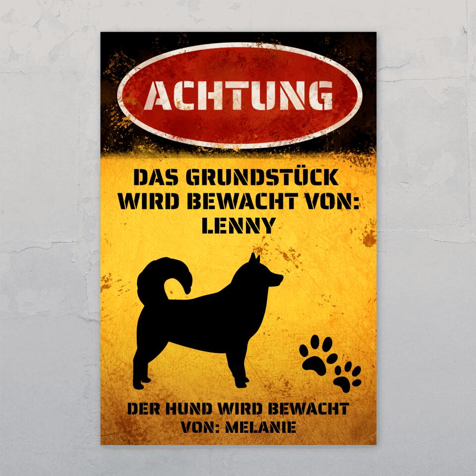 Ich bewache den Hund - Individuelles Gartenschild