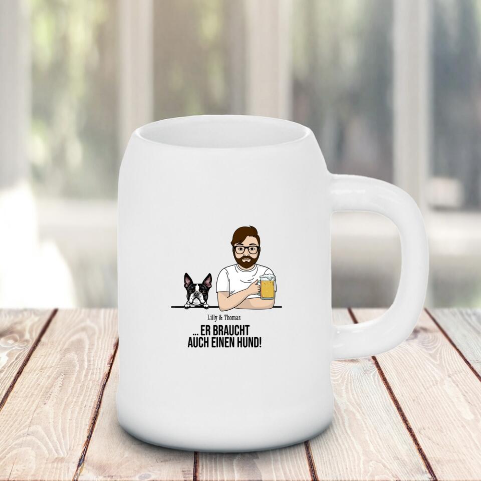 Bier mit dem Hund - Individueller Bierkrug