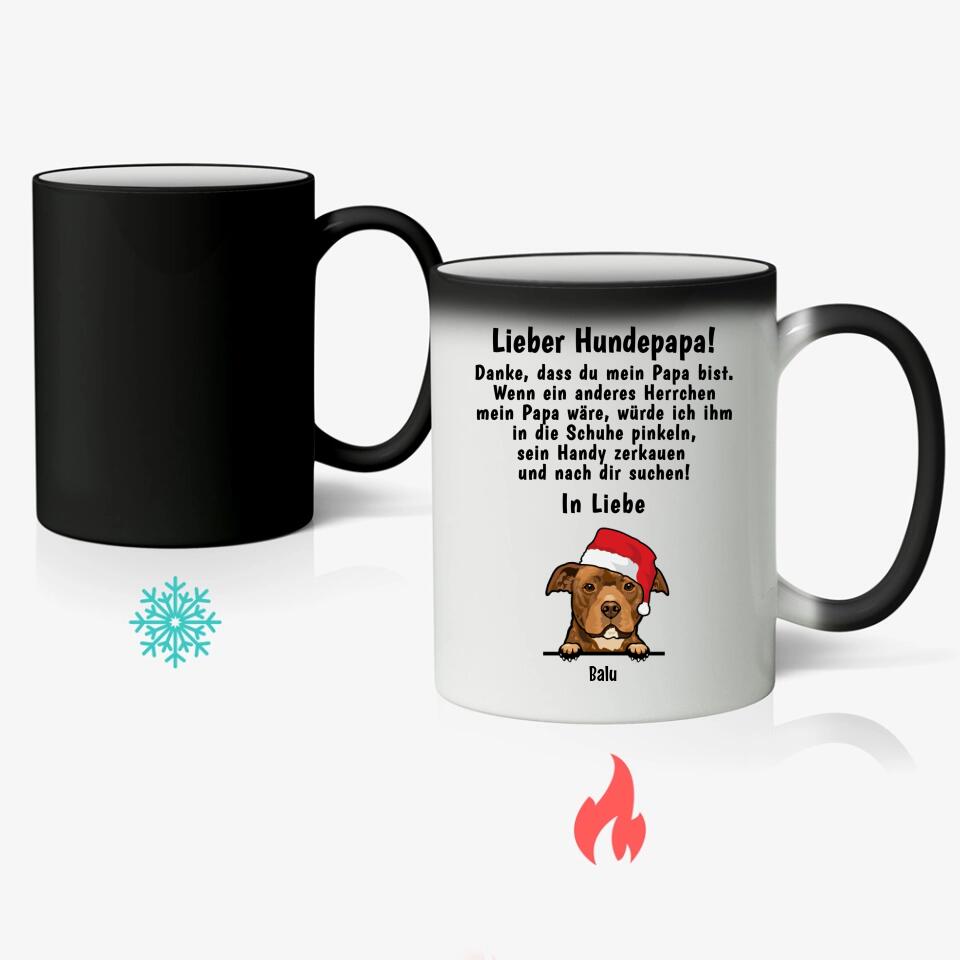 Lieber Hundepapa (Weihnachts Edition) - Individuelle Tasse