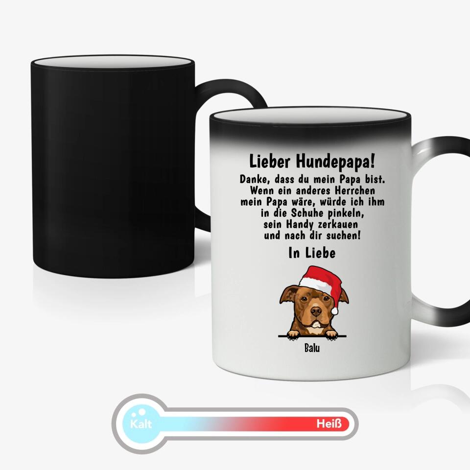 Lieber Hundepapa (Weihnachts Edition) - Individuelle Tasse