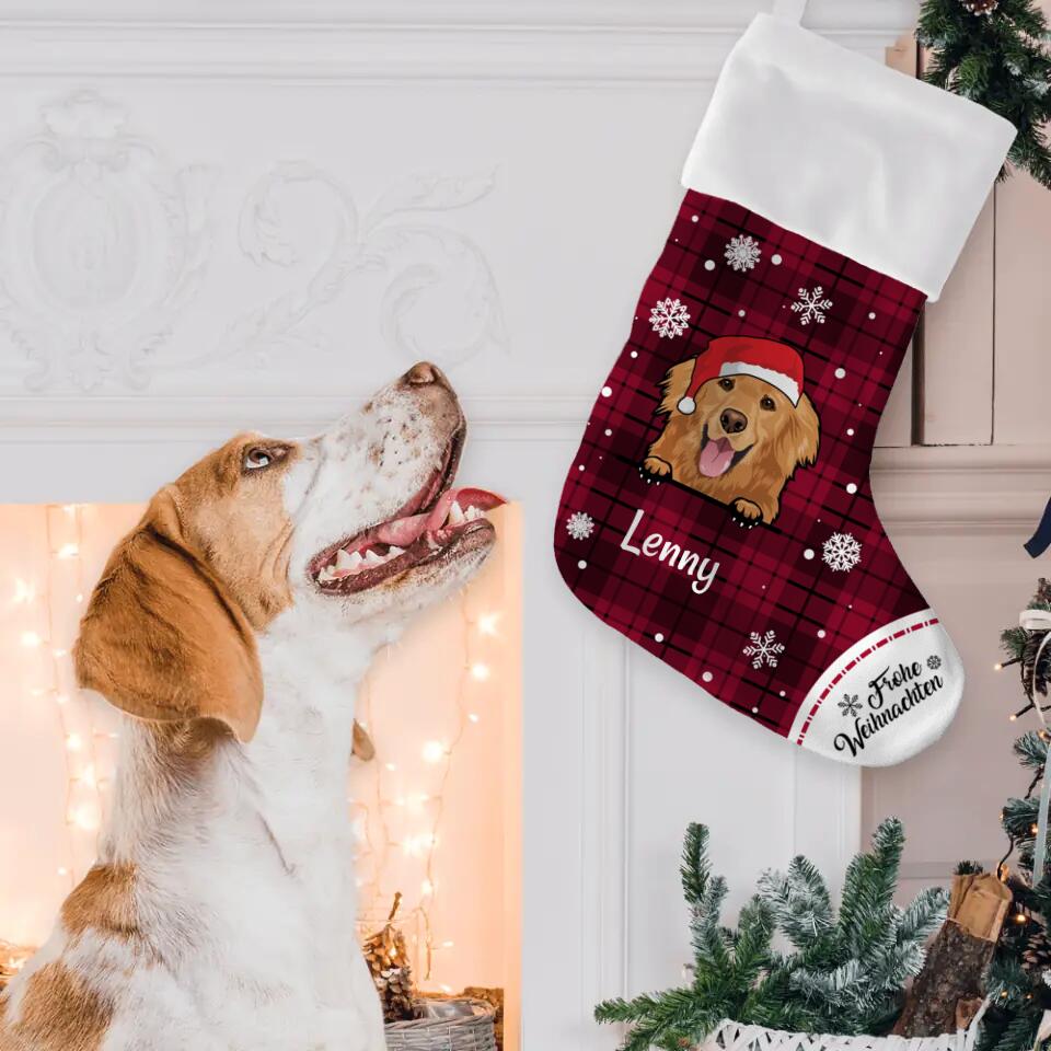 Neugierige Hunde - Individueller Weihnachtsstrumpf