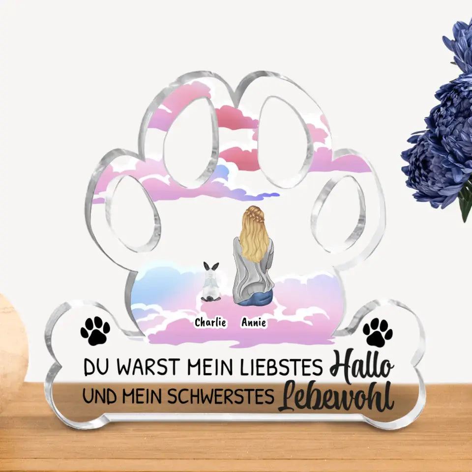 Mein liebstes Hallo - Individueller Pfotenaufsteller