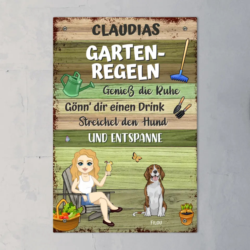 Gartenregeln - Individuelles Gartenschild