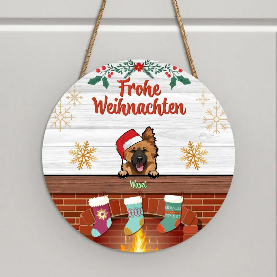 Frohe Weihnachten - Individuelles Holzschild