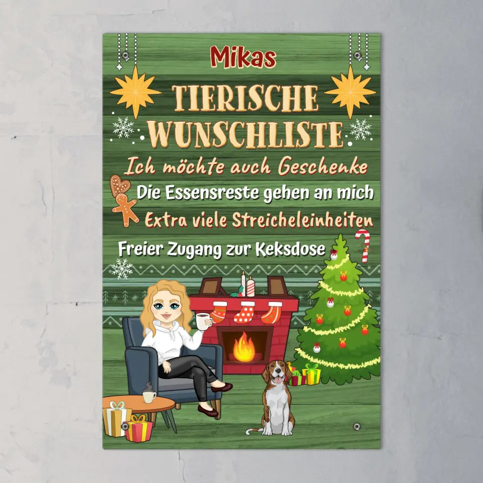 Tierische Wunschliste - Individuelles Türschild