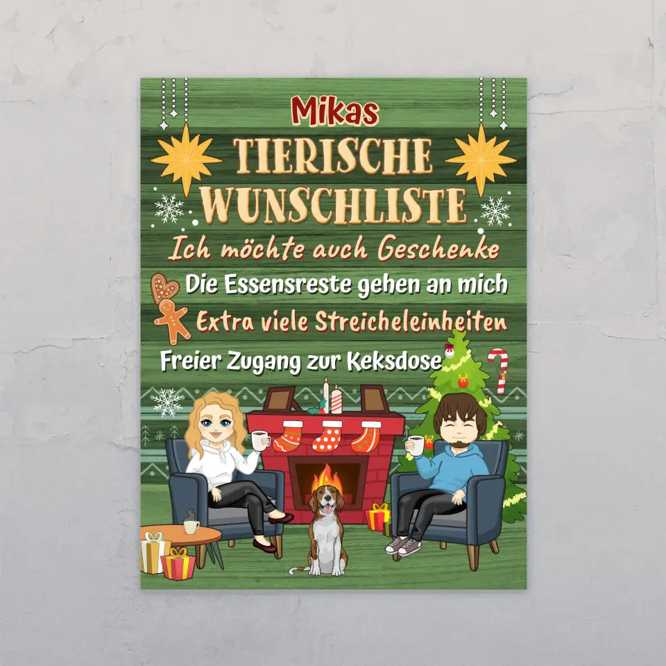 Tierische Wunschliste Pärchen - Individuelles Türschild