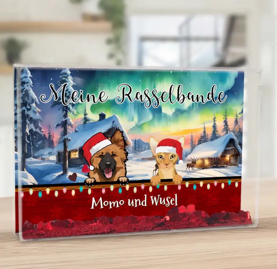Haustier in Weihnachtsszenerie - Individueller Schüttelrahmen