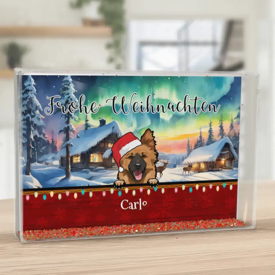 Haustier in Weihnachtsszenerie - Individueller Schüttelrahmen