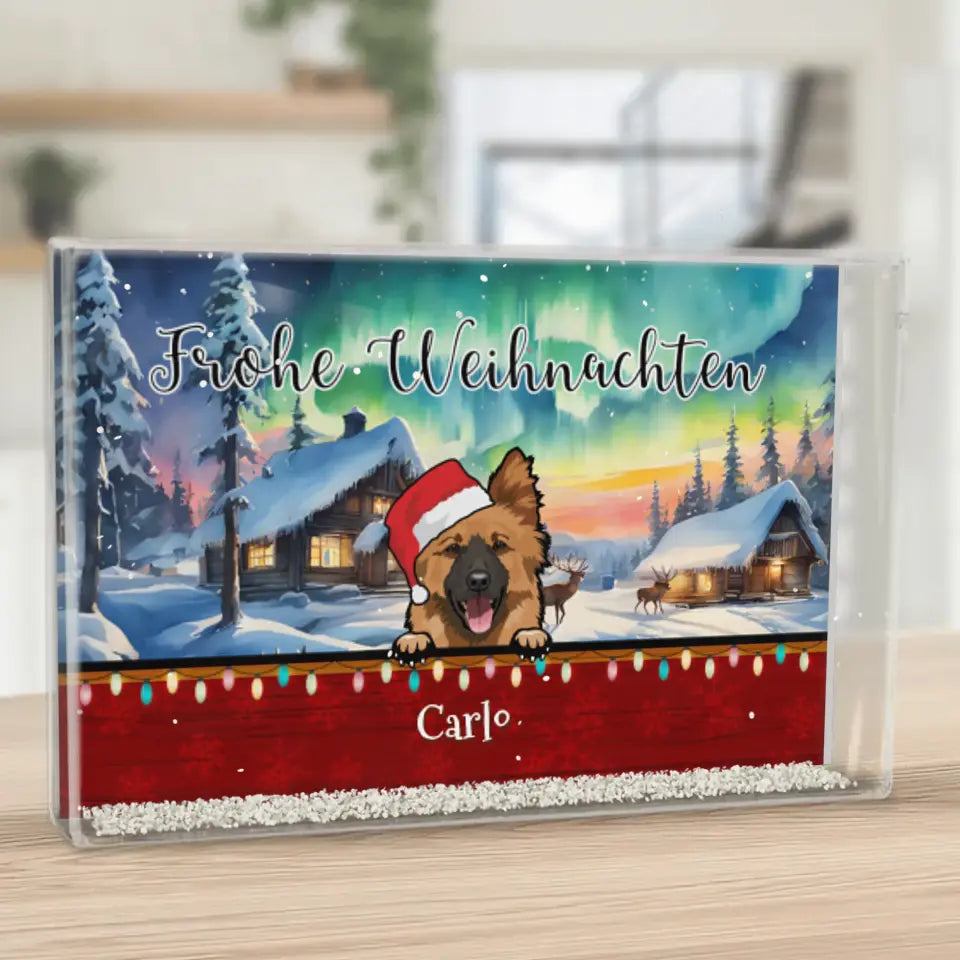 Haustier in Weihnachtsszenerie - Individueller Schüttelrahmen