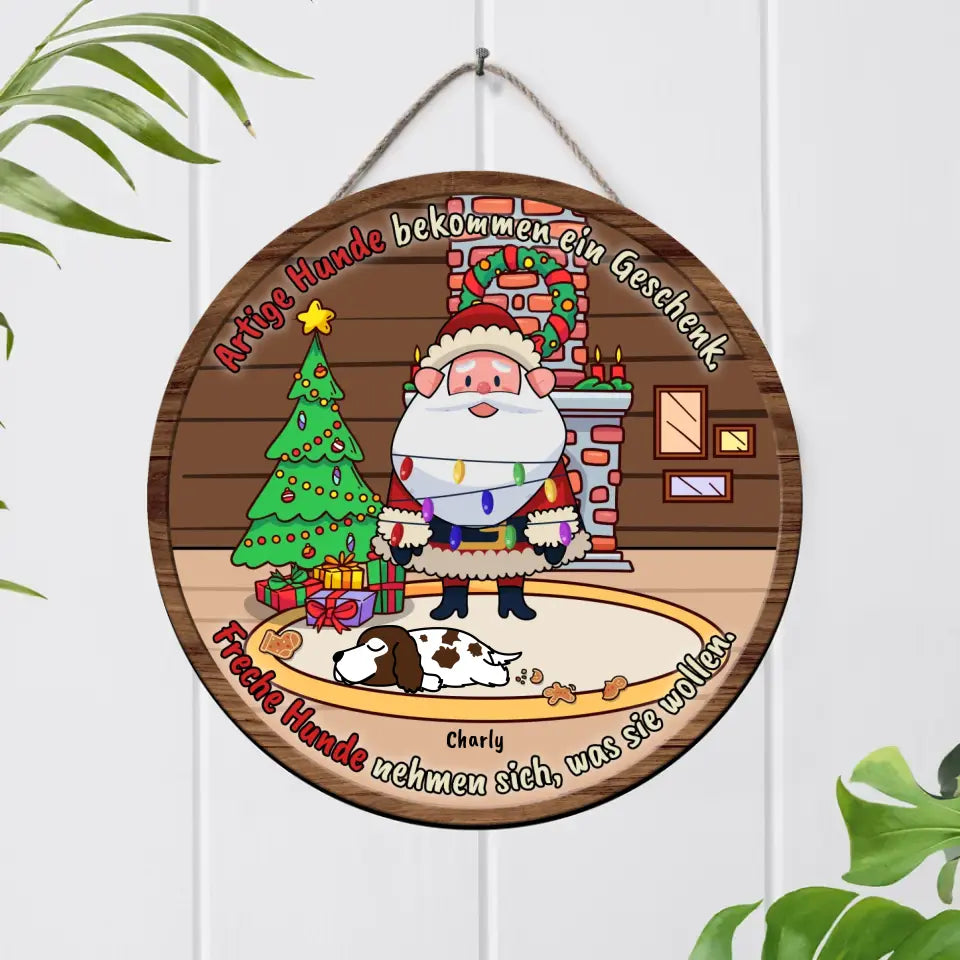 Weihnachtsmann - Individuelles Holzschild