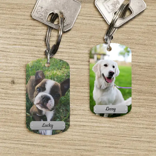 Doppeltes Foto - Individueller Dog Tag Schlüsselanhänger