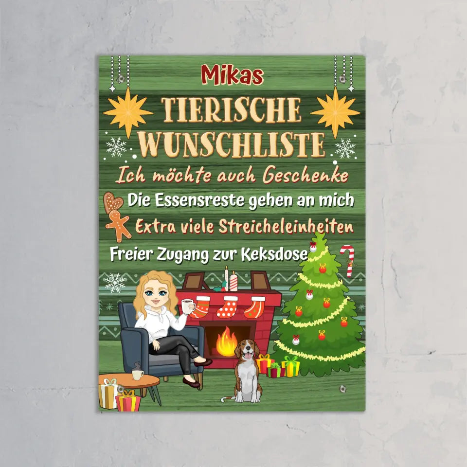 Tierische Wunschliste - Individuelles Türschild