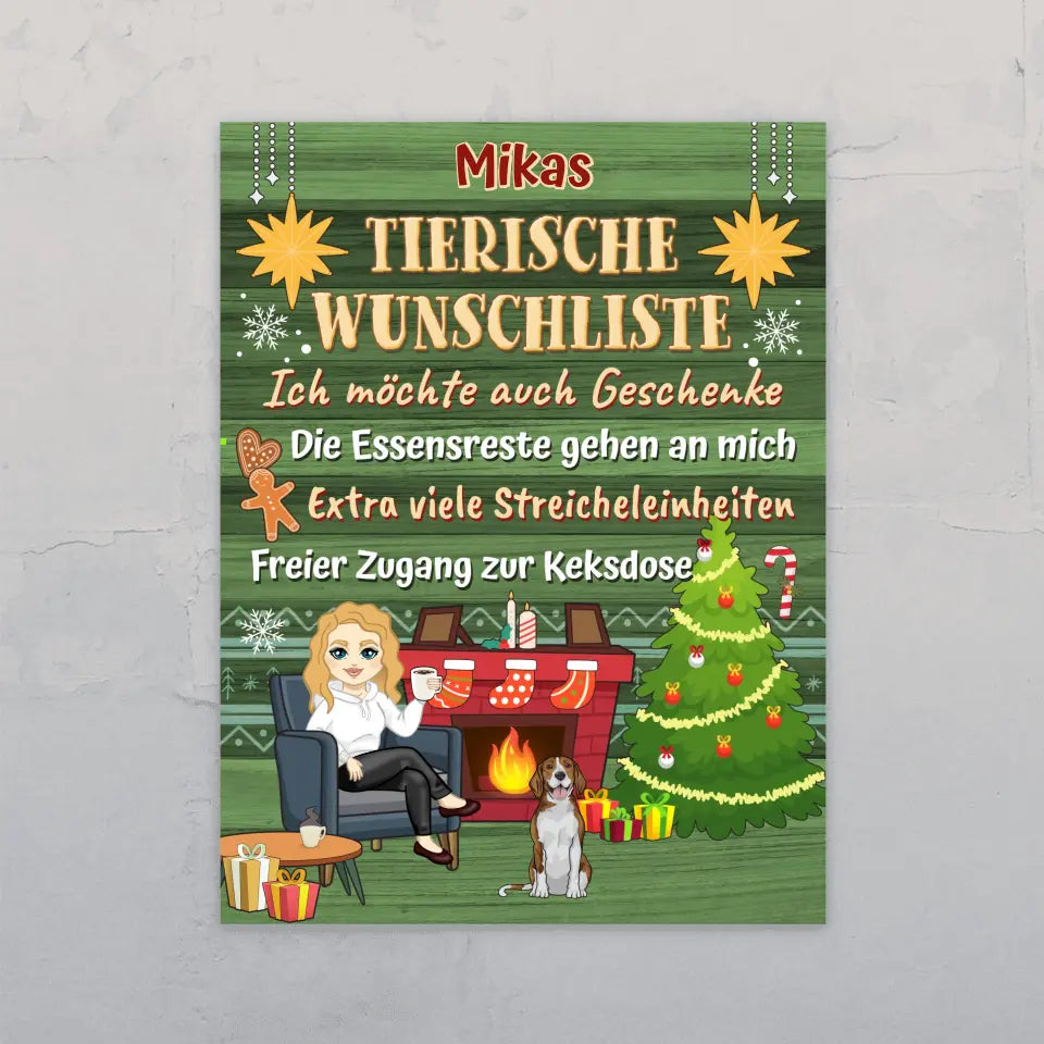 Tierische Wunschliste - Individuelles Türschild