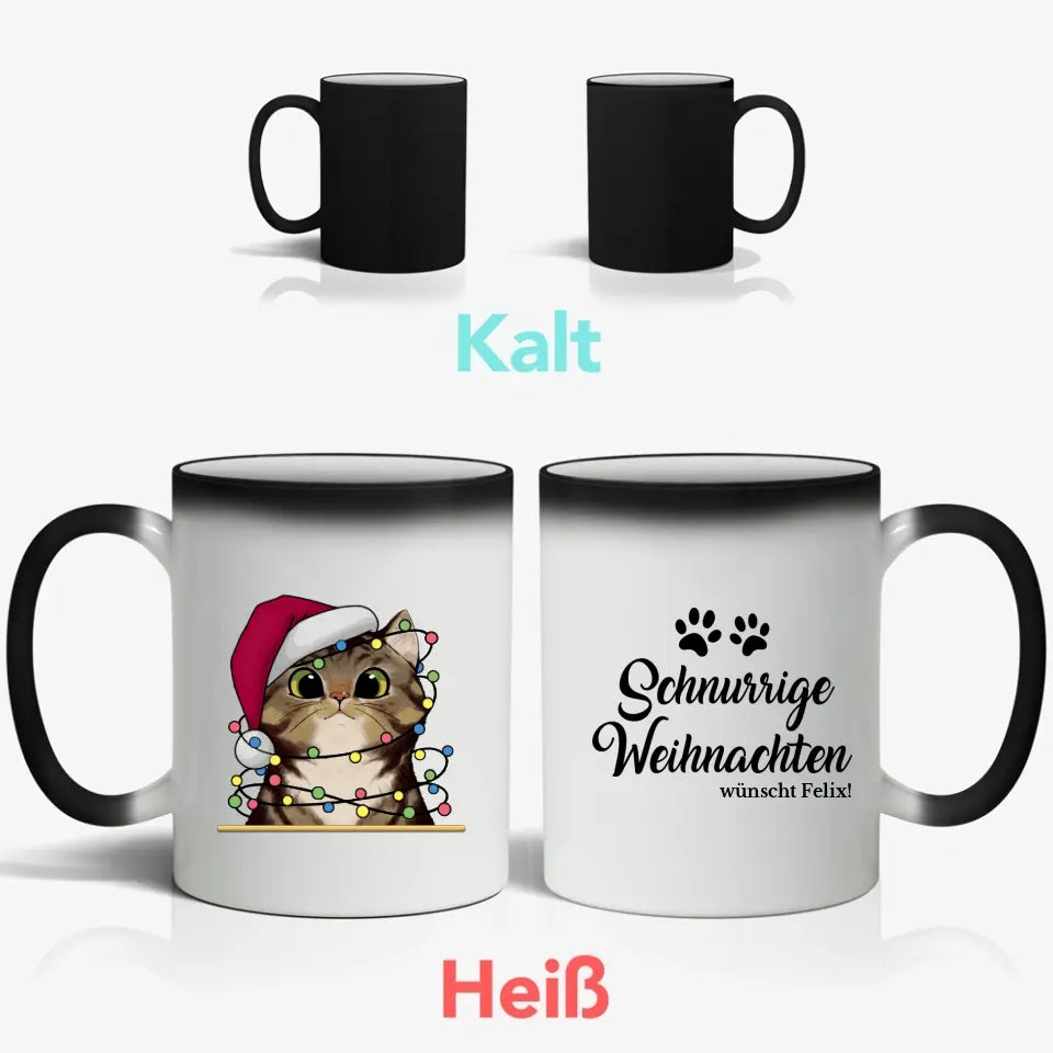 Schnurrige Weihnachten - Individuelle Tasse
