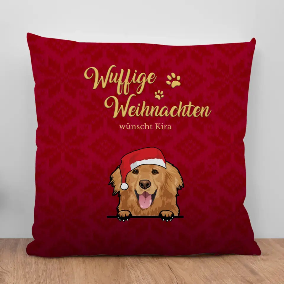 Wuffige Weihnachten - Individuelles Kissen