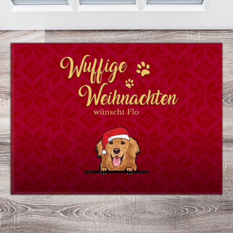 Wuffige Weihnachten - Individuelle Fußmatte