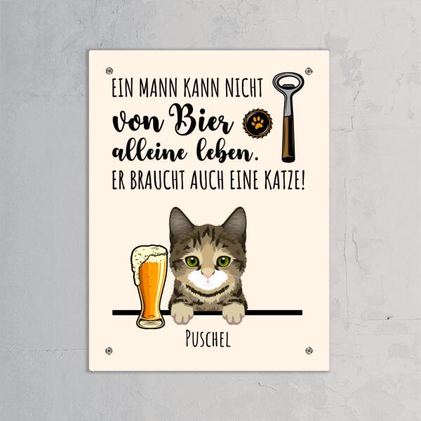 Bier & Miau - Individuelles Schild