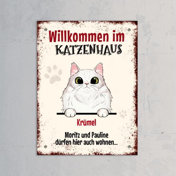 Willkommen im Katzenhaus - Individuelles Türschild