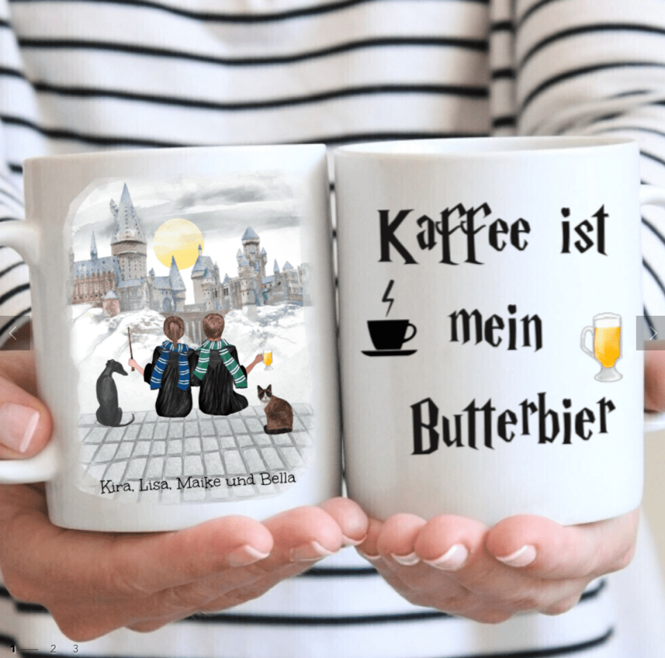 Zauberschule Pärchen - Individuelle Tasse