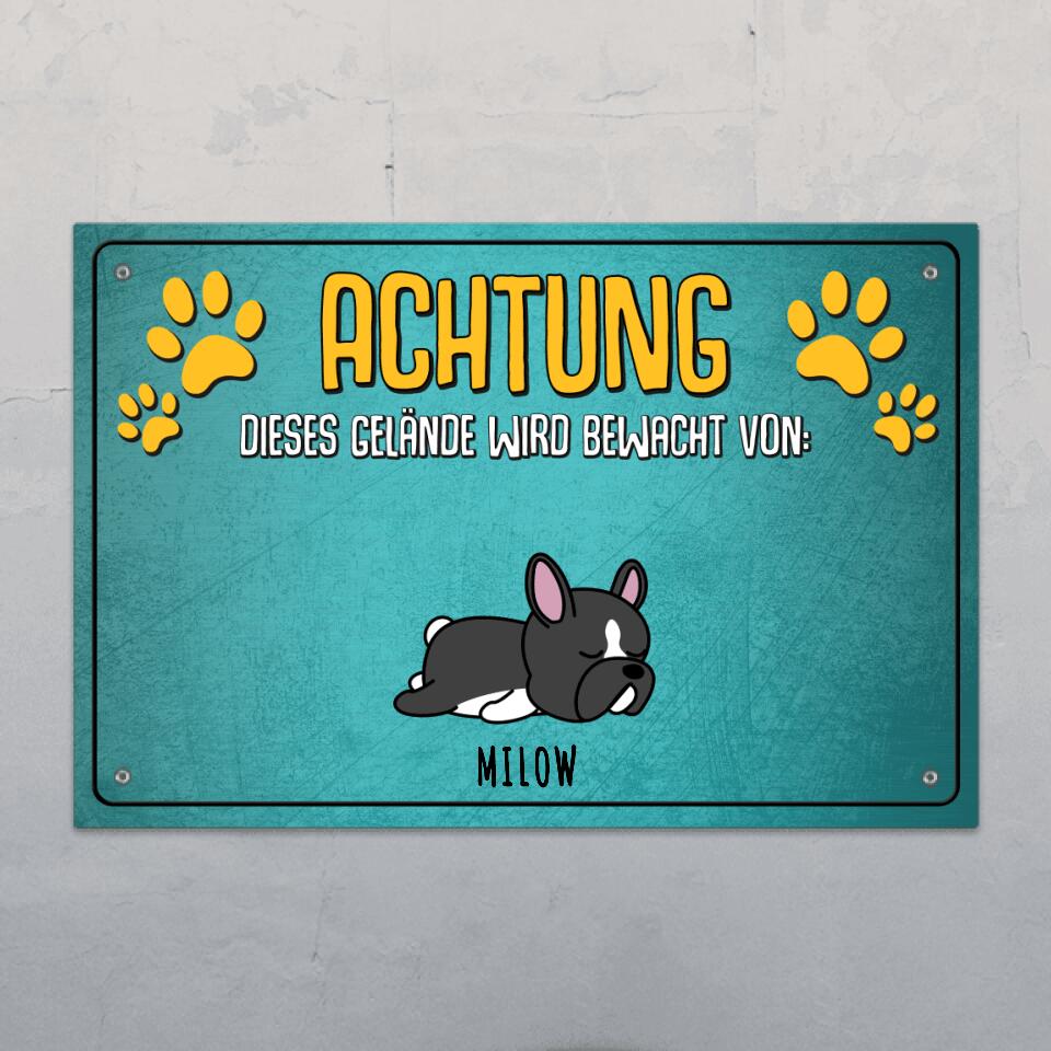 Bewacht von Hunden - Individuelles Gartenschild
