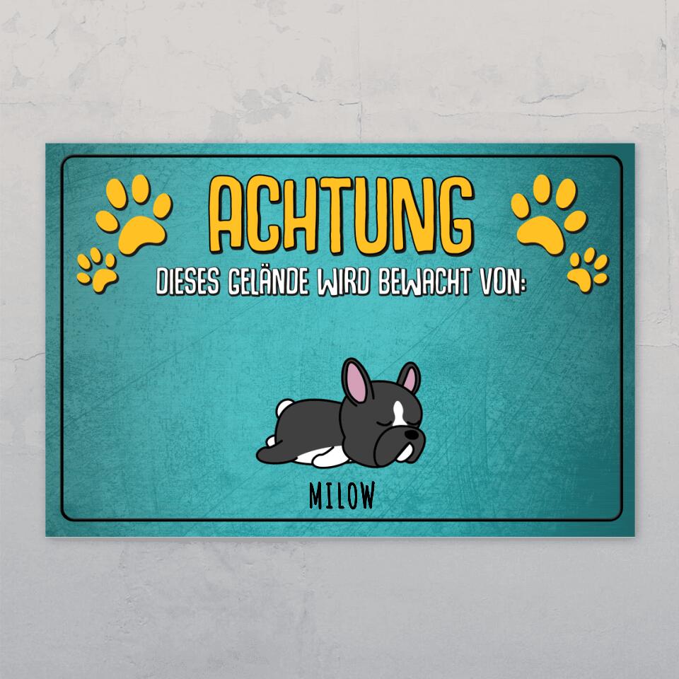 Bewacht von Hunden - Individuelles Gartenschild