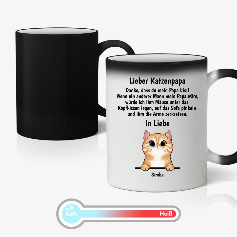 Lieber Katzenpapa (Neugierige Katzen) - Individuelle Tasse