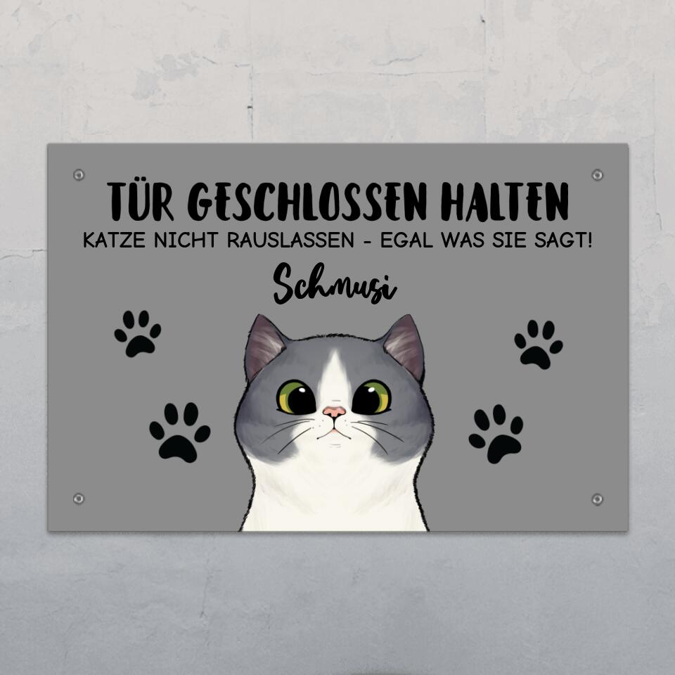 Neugierige Katzen - Individuelles Türschild
