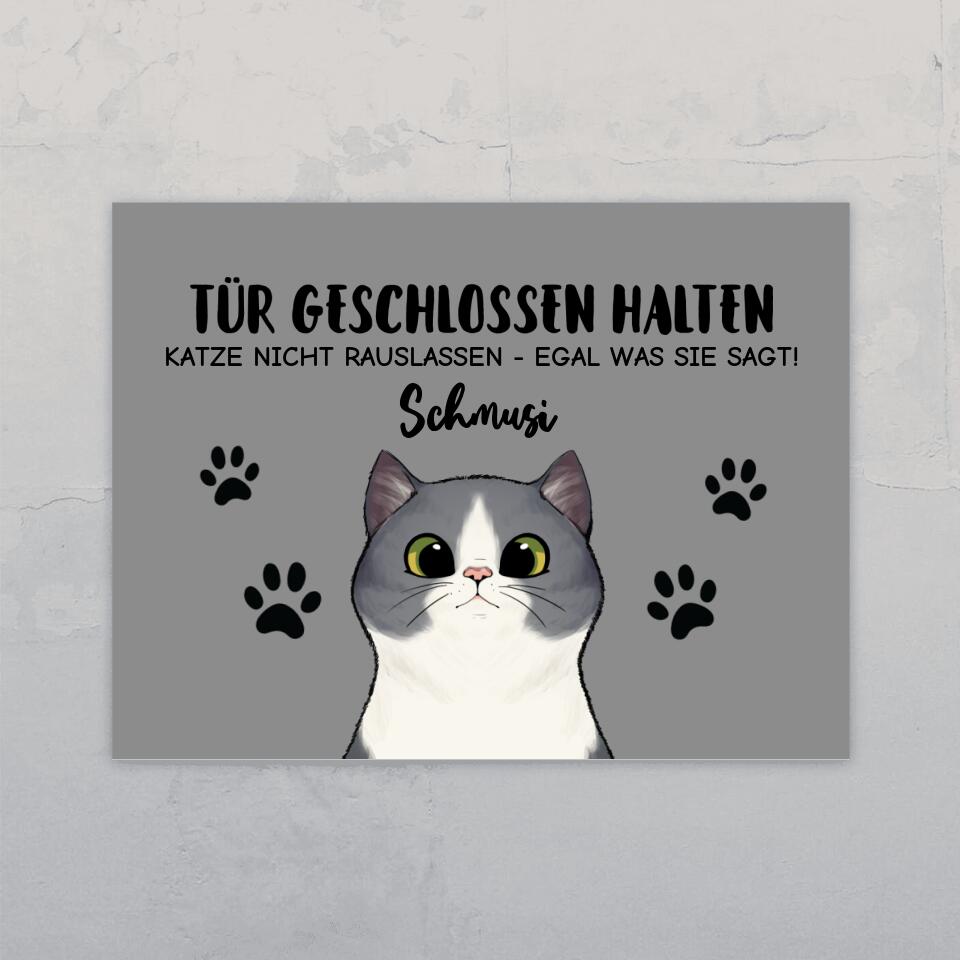 Neugierige Katzen - Individuelles Türschild