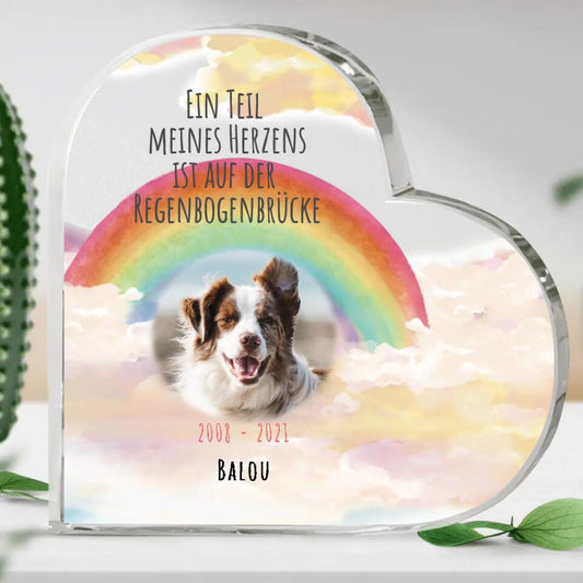 Dein Foto mit Regenbogen - Individuelles Glasherz