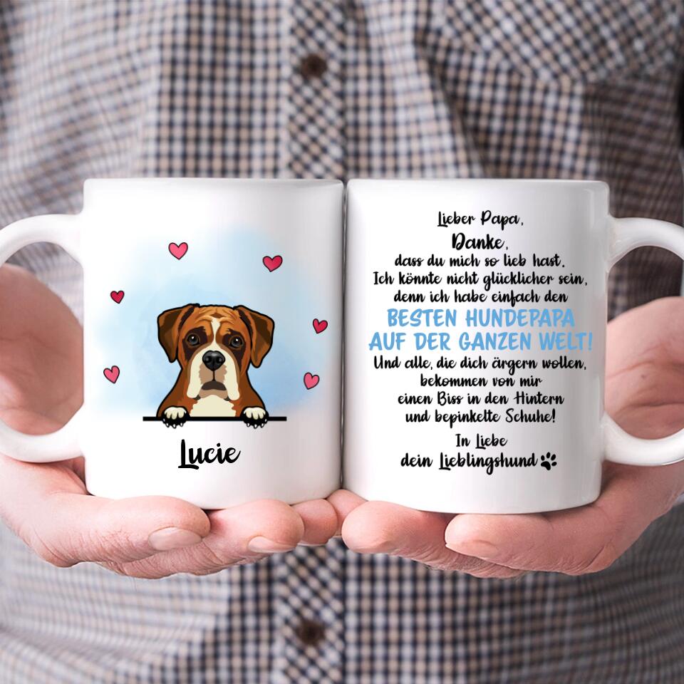 Weltbester Hundepapa - Individuelle Tasse