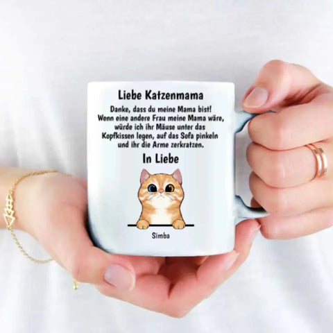 Liebe Katzenmama (Neugierige Katzen) - Individuelle Tasse - Featured Image