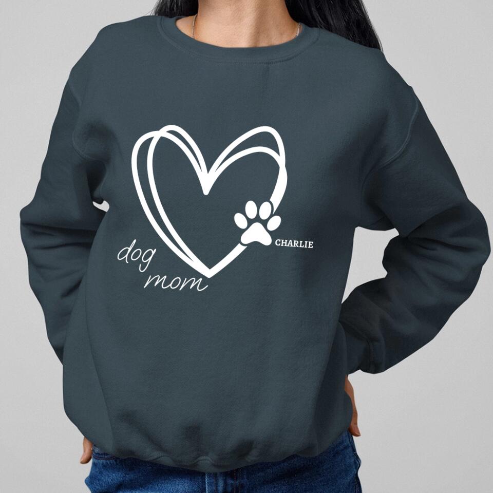 Heart Dog Mom - Individuelles Sweatshirt