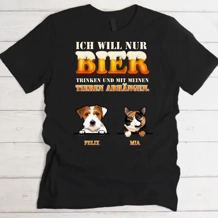 Mit Bier & Haustier - Individuelles T-Shirt