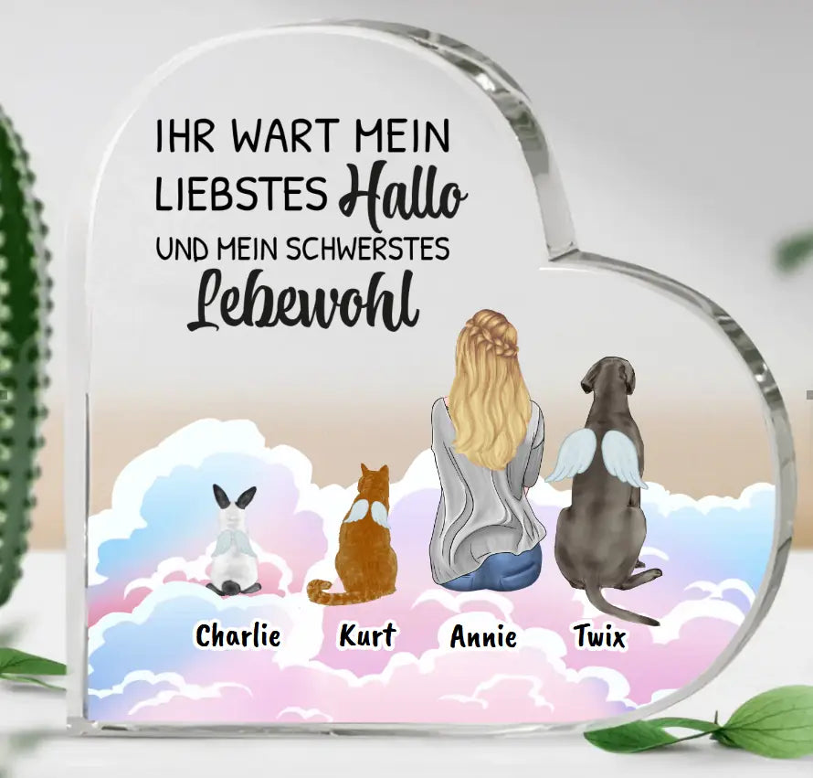 Mein liebstes Hallo - Individuelles Glasherz