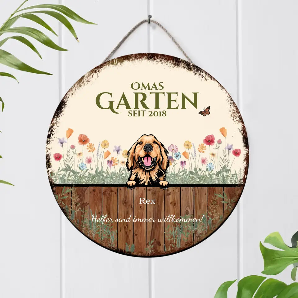 Unser Garten - Individuelles Holzschild