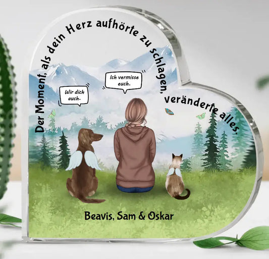 Der Moment mit Haustieren - Individuelles Glasherz