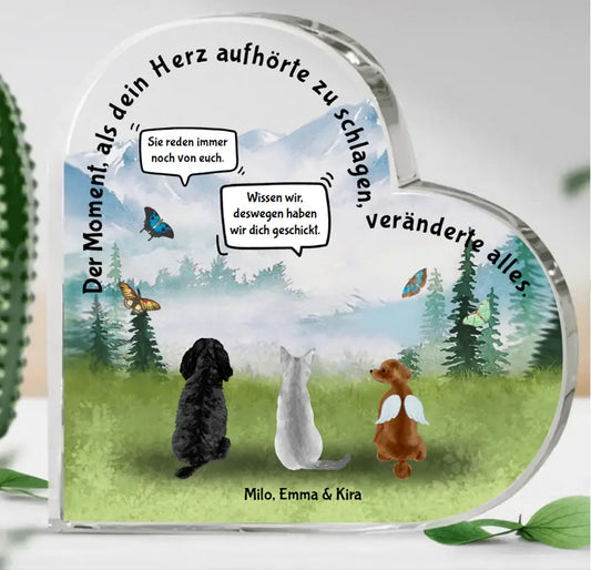 Der Moment unter Haustieren - Individuelles Glasherz