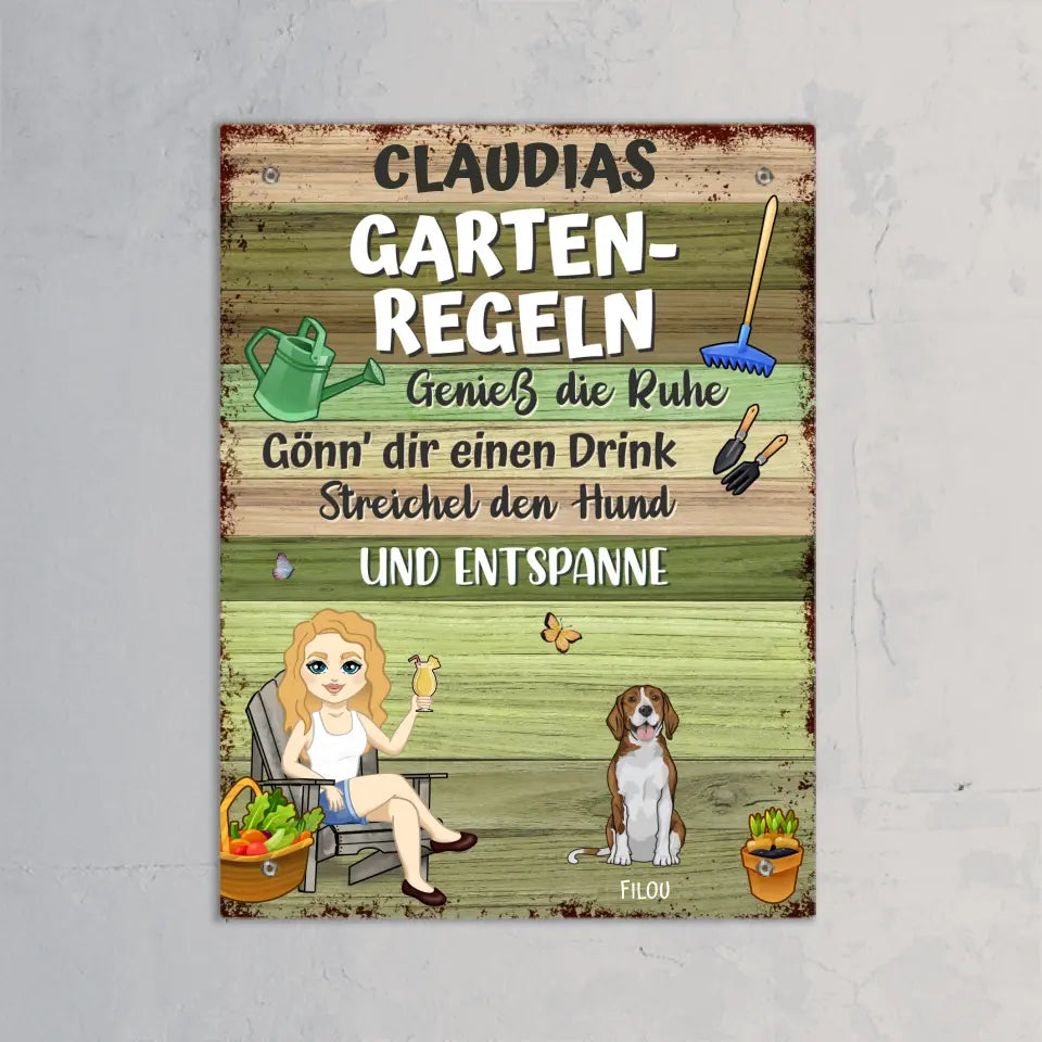 Gartenregeln - Individuelles Gartenschild