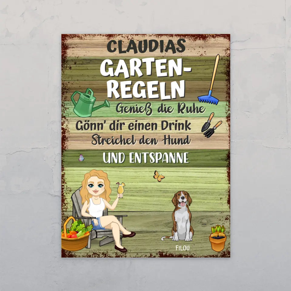 Gartenregeln - Individuelles Gartenschild
