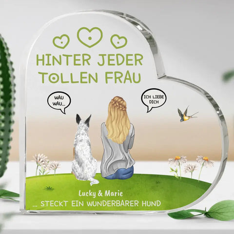 Hinter jeder Frau - Individuelles Glasherz - Featured Image