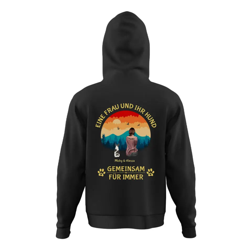 Eine Frau und ihr Hund - Individueller Hoodie