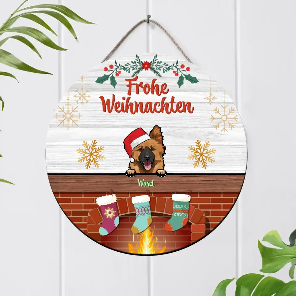 Frohe Weihnachten - Individuelles Holzschild